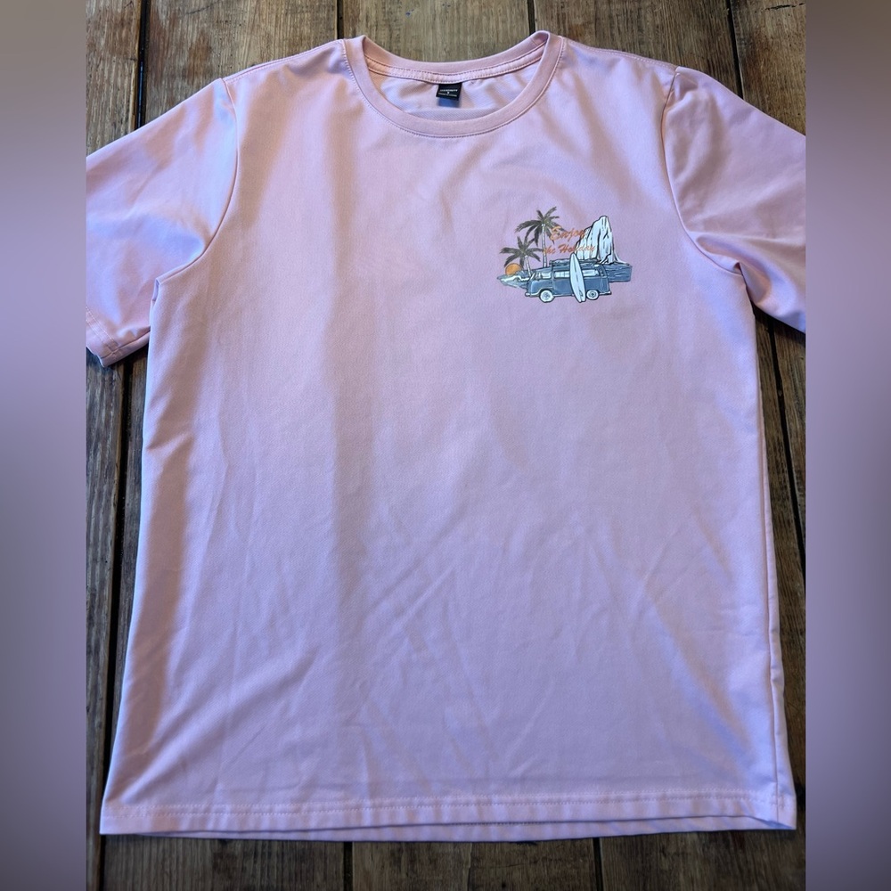 Shein | Mens Tee Shirt | Small | Pink+Graphic | Manfinity